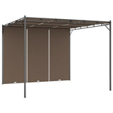 Garden Gazebo with Side Curtain 3x3x2.25 m Taupe - Front View