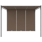Garden Gazebo with Side Curtain 3x3x2.25 m Taupe