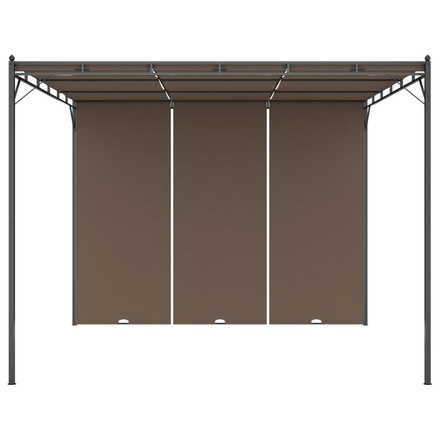 Garden Gazebo with Side Curtain 3x3x2.25 m Taupe