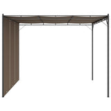 Garden Gazebo with Side Curtain 3x3x2.25 m Taupe - Top-Down View