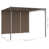 Garden Gazebo with Side Curtain 3x3x2.25 m Taupe - Extra Image