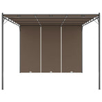 Garden Gazebo with Side Curtain 4x3x2.25 m Taupe