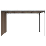 Garden Gazebo with Side Curtain 4x3x2.25 m Taupe - Top-Down View