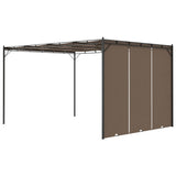 Garden Gazebo with Side Curtain 4x3x2.25 m Taupe - 45-Degree Angle