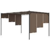 Garden Gazebo with Side Curtain 4x3x2.25 m Taupe - Rear View