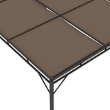 Garden Gazebo with Side Curtain 4x3x2.25 m Taupe - Low Angle