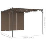 Garden Gazebo with Side Curtain 4x3x2.25 m Taupe - Extra Image
