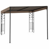 Wall-mounted Gazebo 3x3x2.5 m Taupe - Top-Down View