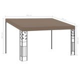 Wall-mounted Gazebo 4x3x2.5 m Taupe - Rear View