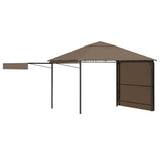 Gazebo with Double Extending Roofs 3x3x2.75 m Taupe 180g/m² - Front View