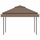 Gazebo with Double Extending Roofs 3x3x2.75 m Taupe 180g/m² - Top-Down View