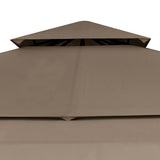 Gazebo with Double Extending Roofs 3x3x2.75 m Taupe 180g/m² - 45-Degree Angle