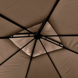 Gazebo with Double Extending Roofs 3x3x2.75 m Taupe 180g/m² - Rear View