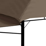 Gazebo with Double Extending Roofs 3x3x2.75 m Taupe 180g/m² - Low Angle