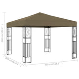 Gazebo 3x3 m Taupe Fabric - 45-Degree Angle