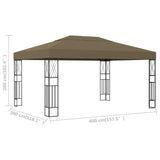 Gazebo 3x4 m Taupe Fabric - Rear View