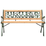 Garden Bench 122 cm Cast Iron and Solid Firwood - Front View