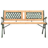 Garden Bench 122 cm Cast Iron and Solid Firwood - Front View