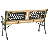 Garden Bench 122 cm Cast Iron and Solid Firwood - Top-Down View