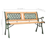 Garden Bench 122 cm Cast Iron and Solid Firwood - Rear View