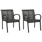 Garden Chairs 2 pcs Steel and WPC Black