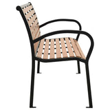 Garden Bench 125 cm Steel and WPC Black and Brown - Side View