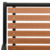 Garden Bench 125 cm Steel and WPC Black and Brown - 45-Degree Angle