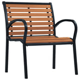 Garden Chairs 2 pcs Steel and WPC Black and Brown - Front View
