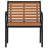 Garden Chairs 2 pcs Steel and WPC Black and Brown