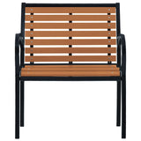 Garden Chairs 2 pcs Steel and WPC Black and Brown - Side View