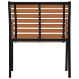 Garden Chairs 2 pcs Steel and WPC Black and Brown - 45-Degree Angle