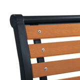 Garden Chairs 2 pcs Steel and WPC Black and Brown - Rear View