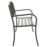 Garden Bench 125 cm Steel Grey - Side View