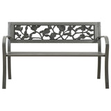 Garden Bench 125 cm Steel Grey - Front View