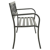 Garden Bench 125 cm Steel Grey - Side View