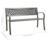 Garden Bench 125 cm Steel Grey
