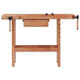 Carpentry Workbench With Drawer And 2 Vices Hardwood - Top-Down View