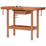 Carpentry Workbench With Drawer And 2 Vices Hardwood - Rear View