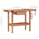Carpentry Workbench With Drawer And 2 Vices Hardwood - Extra Image