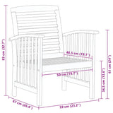 Garden Chairs 2 pcs Solid Acacia Wood - Extra Image