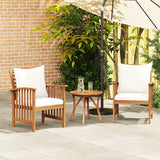 Garden Chairs with Cushions 2 pcs Solid Acacia Wood - Side View