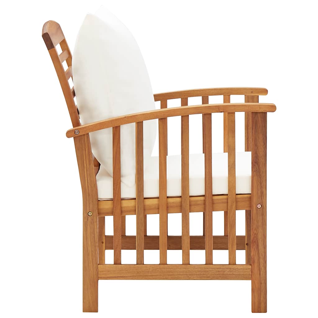 Garden Chairs with Cushions 2 pcs Solid Acacia Wood