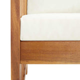 Garden Chairs with Cushions 2 pcs Solid Acacia Wood - Low Angle