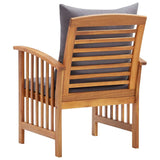 Garden Chairs with Cushions 2 pcs Solid Acacia Wood - Close-Up Angle