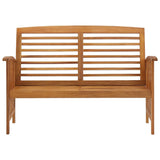 Garden Bench 119 cm Solid Acacia Wood - Front View