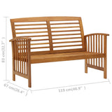 Garden Bench 119 cm Solid Acacia Wood - Close-Up Angle