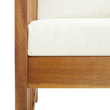 Garden Bench with Cushions 119 cm Solid Acacia Wood - 45-Degree Angle