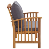 Garden Bench with Cushions 119 cm Solid Acacia Wood - Side View