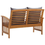 Garden Bench with Cushions 119 cm Solid Acacia Wood - Top-Down View