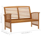 2 Piece Garden Lounge Set Solid Acacia Wood - Low Angle